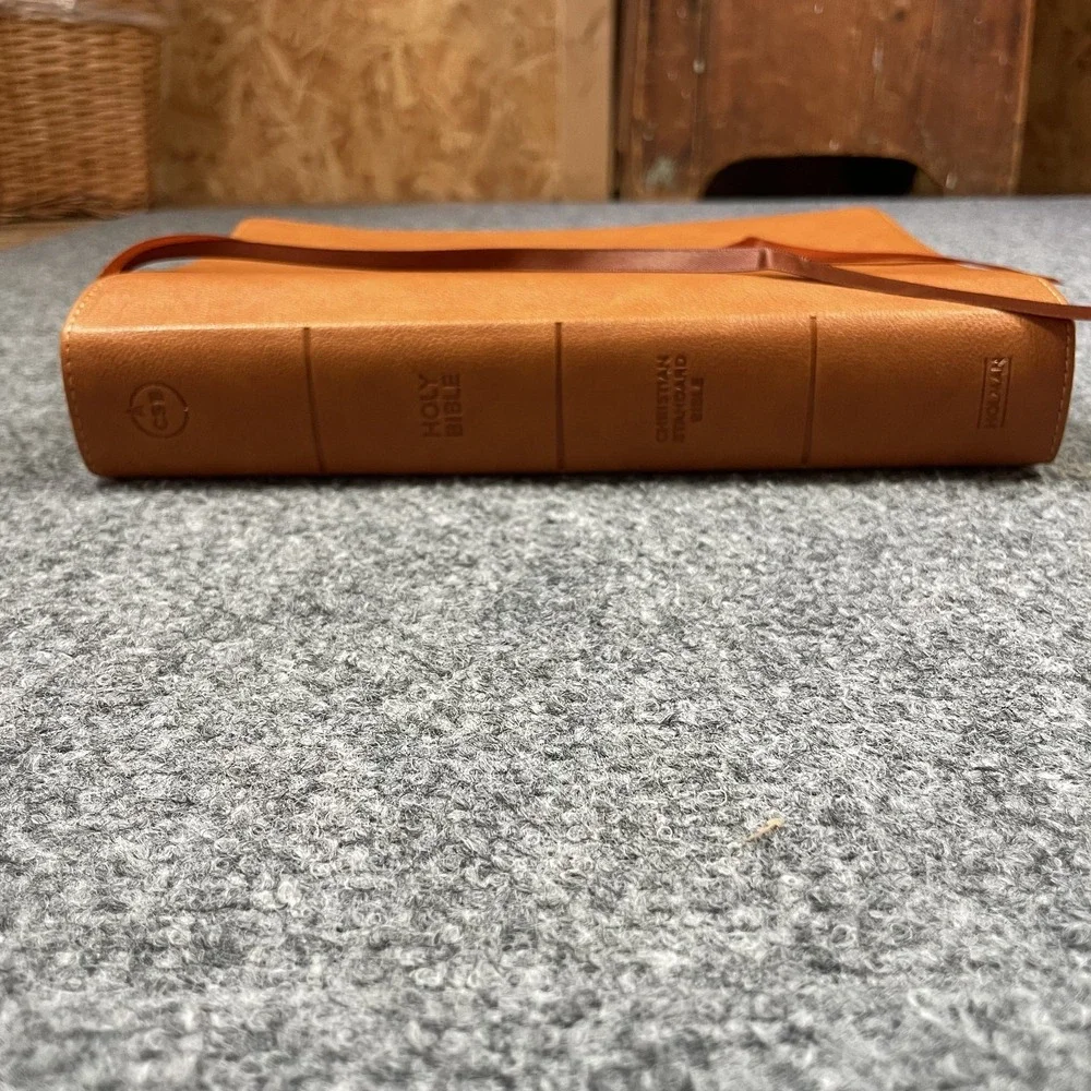 Holman CSB Notetaking Bible Large Print Camel LeatherTouch Tan Brown Wheat